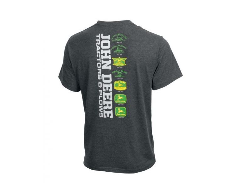 T-shirt donkergrijs met logotijdlijn op de rug 